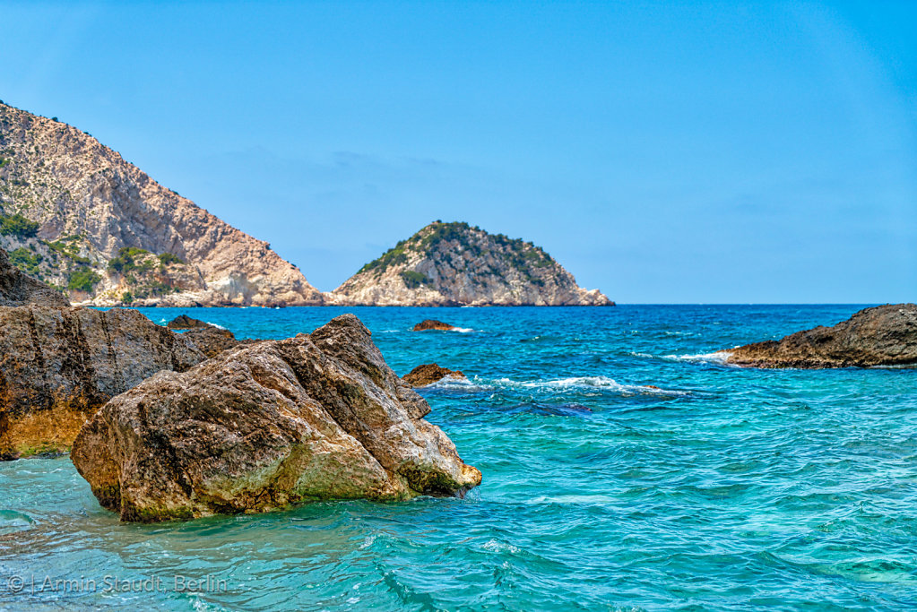 mediterranean shore with cliffs and rocks